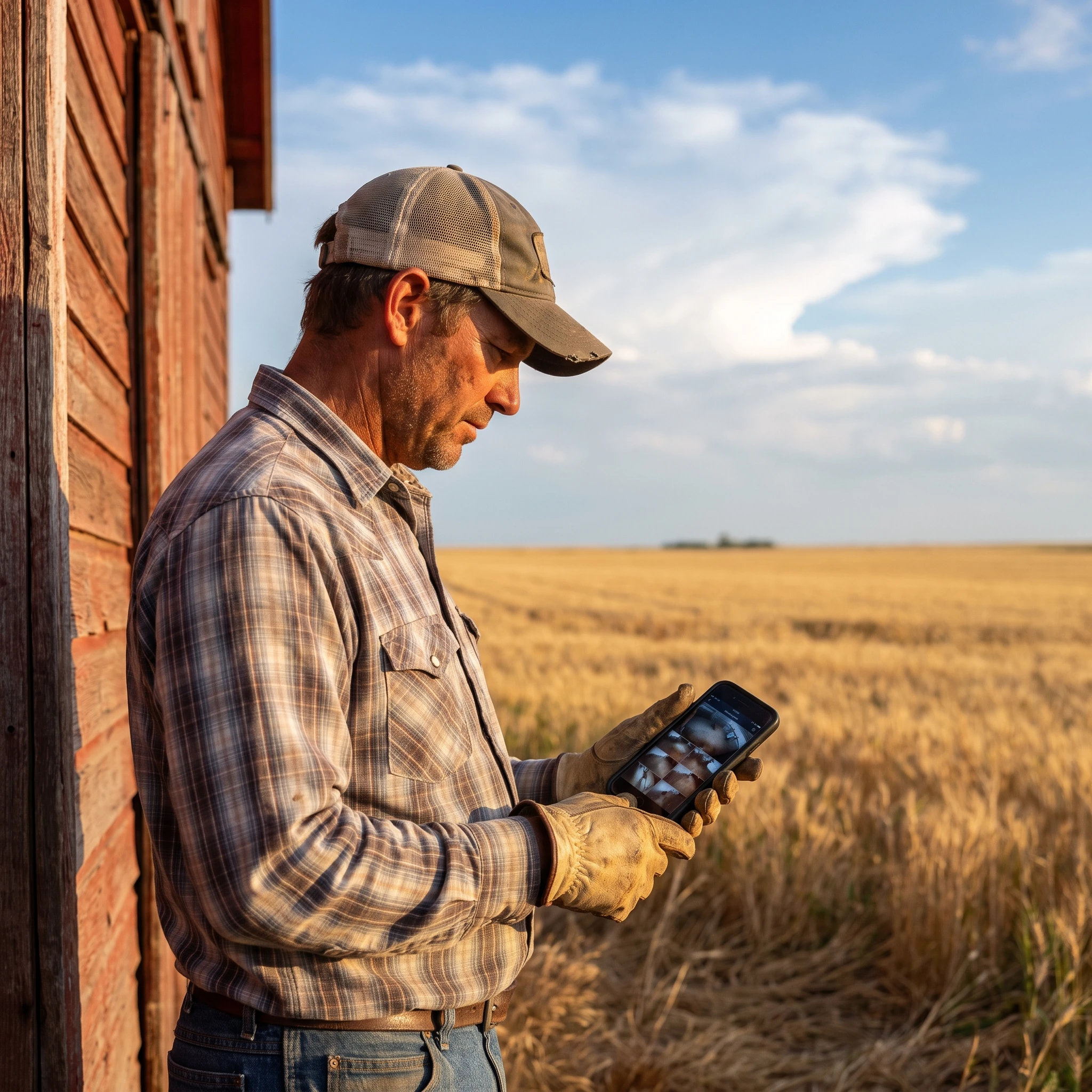 Rancher checking cameras in Oklahoma